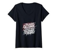 Femme My Tolerance for Alcohol Beats My Tolerance for People ---- T-Shirt avec Col en V