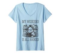 Femme My Weekend Is All Booked T-Shirt avec Col en V