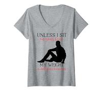Femme My Weight Isn't Your Business Homme Sarcastique Yoga Zen Men Fit T-Shirt avec Col en V