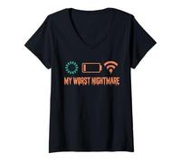 Femme My Worst Nightmare Humour Tech Pour Geek Et Passionné IT T-Shirt avec Col en V