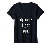 Femme Mylène? Je t’AI EU. T-Shirt avec Col en V