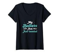 Femme Myrmecologists My Bullets are Anti-Social Funny Bullet Ants T-Shirt avec Col en V