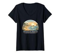 Femme Myrtle Beach Vintage Sunset Retro, Caroline du Sud T-Shirt avec Col en V
