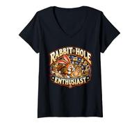 Femme Mystère de Recherche sur la théorie du Complot des T-Shirt avec Col en V