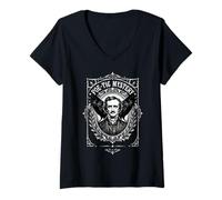 Femme Mystère poétique T-Shirt avec Col en V