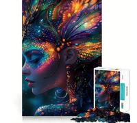 Femme Mystique aux Ailes de Papillon Puzzle Difficile de 1000 pièces pour Adultes Think Toy Paisible et Amusant Découpe Nette Pièce d'art de qualité (38x52cm)