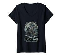 Femme Mythical Behemoth - Bold Urban Esthetic T-Shirt avec Col en V