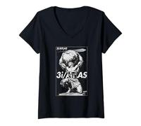 Femme Mythologie 3I/Atlas - Art astronomique des Titans célestes T-Shirt avec Col en V