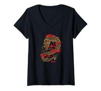 Femme Mythologie du dragon - Esthétique urbaine audacieuse T-Shirt avec Col en V