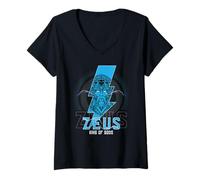 Femme Mythologie Grecque ou Roi des Dieux Zeus ou Dieu Grec Ancien T-Shirt avec Col en V
