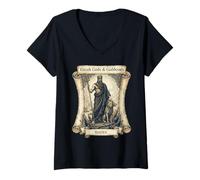 Femme Mythologie Grecque Vintage Hadès Edgy Grèce Antique T-Shirt avec Col en V