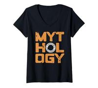 Femme Mythologie Runes Symboles Légendes Anciennes T-Shirt avec Col en V