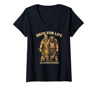Femme Mythologie sumérienne Antique - Gilgamesh & Enkidu - Sumer T-Shirt avec Col en V