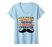 Femme Nacho Average Crane Operator Sombrero Beard Cinco de Mayo T-Shirt avec Col en V