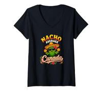 Femme Nacho Average Cuñada, Joli Cactus Floral T-Shirt avec Col en V