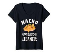 Femme Nacho Average Libanese Fier Liban Culture Cinco de Mayo T-Shirt avec Col en V