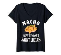 Femme Nacho Average Saint Lucian Fier Sainte Lucie Cinco de Mayo T-Shirt avec Col en V