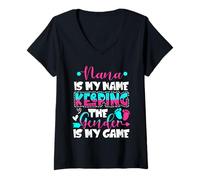 Femme Nana is My Name Keeping Gender is My Game Gender Reveal T-Shirt avec Col en V
