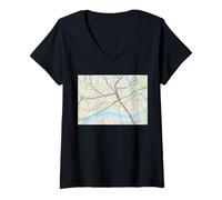 Femme Nantes Centre Ville Voyage Art France T-Shirt avec Col en V