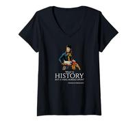 Femme Napoléon Bonaparte Citation sur l'histoire T-Shirt avec Col en V