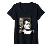 Femme Napoléon Bonaparte, Portrait Historique emblématique T-Shirt avec Col en V