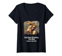 Femme Napoleon Crossing Les Alpes avec Lunettes de Soleil T-Shirt avec Col en V