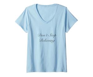 Femme N'arrêtez Pas de Croire T-Shirt avec Col en V