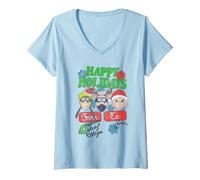 Femme Naruto Shippuden Happy Holidays Team 7 Anime T-Shirt avec Col en V