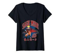 Femme Naruto Shippuden Sage Mode Action Pose Burst Anime T-Shirt avec Col en V