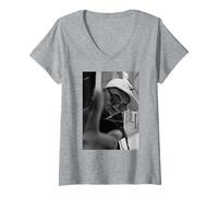 Femme Nas American Rapper Illmatic par Andy Willsher T-Shirt avec Col en V