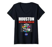 Femme NASA Apollo 13 Houston We've Had a Problem April 13, 1970 T-Shirt avec Col en V