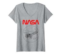 Femme NASA - Shuttle Technical Drawing T-Shirt avec Col en V