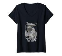 Femme NASA Thumbs Up Astronaute T-Shirt avec Col en V