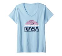 Femme NASA - Trouve-Moi Parmi Les étoiles, Bleu T-Shirt avec Col en V
