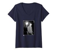 Femme Nat King Cole Merch | Légende du jazz et de la pop classique | NKC1007 T-Shirt avec Col en V