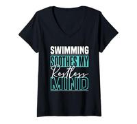 Femme Natation Swim Team Swimmer Life Guard T-Shirt avec Col en V