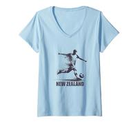Femme Nationale des célébrations néo-zélandaises 2026 T-Shirt avec Col en V