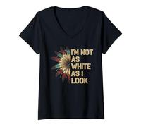 Femme Native American Heritage Day I'm Not As White As I Look T-Shirt avec Col en V