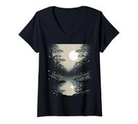 Femme Nature Hiver Vibes Géométrie Sacrée Arbre Mode Graphique #31 T-Shirt avec Col en V