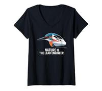 Femme Nature is The Lead Engineer Biomimétisme Design T-Shirt avec Col en V