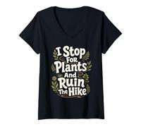 Femme Nature Journal de Terrain Carnet de Croquis naturaliste T-Shirt avec Col en V