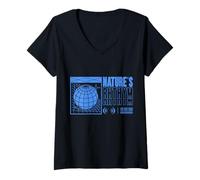Femme Natures - Urban Typography Streetwear T-Shirt avec Col en V