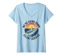 Femme Naval Sailor de la Flotte sous-Marine T-Shirt avec Col en V