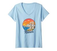 Femme Naxos Grèce Souvenir/Naxos T-Shirt avec Col en V