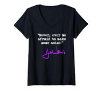 Femme N'ayez jamais Peur de Faire du Bruit - John Lewis T-Shirt avec Col en V