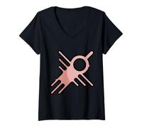 Femme Nazca Lines Géoglyphes du Pérou Rétro T-Shirt avec Col en V