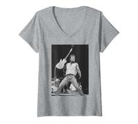 Femme Né aux États-Unis Bruce Springsteen Tour Wembley 1985 T-Shirt avec Col en V