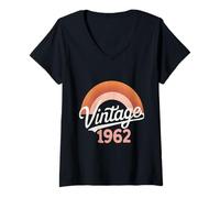 Femme Né en 1962, Vintage Best Of 1962 T-Shirt avec Col en V