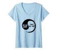 Femme Ne Fais Pas de Mal, ne Prends Rien T-Shirt avec Col en V