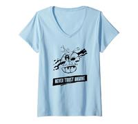 Femme Ne Faites Confiance à Personne (Graphique Amusant) T-Shirt avec Col en V